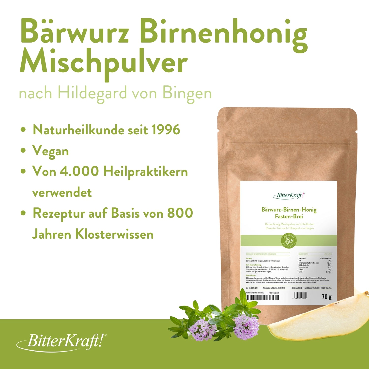 Bärwurz Birnenhonig Mischpulver MHD bis 31.05.2026