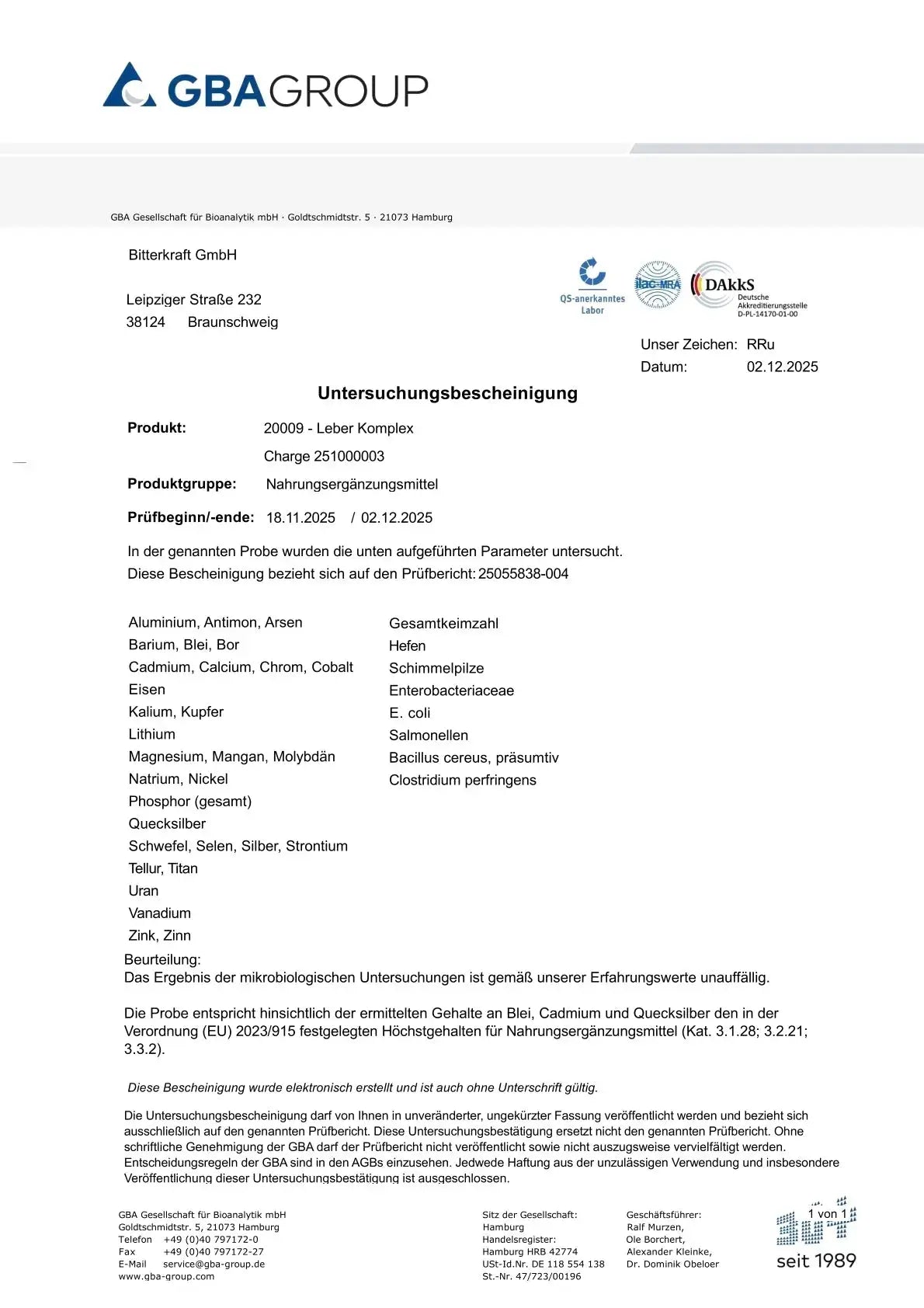 BitterKraft! Leber-Komplex Bitterkraft GmbH - Bitterkraft