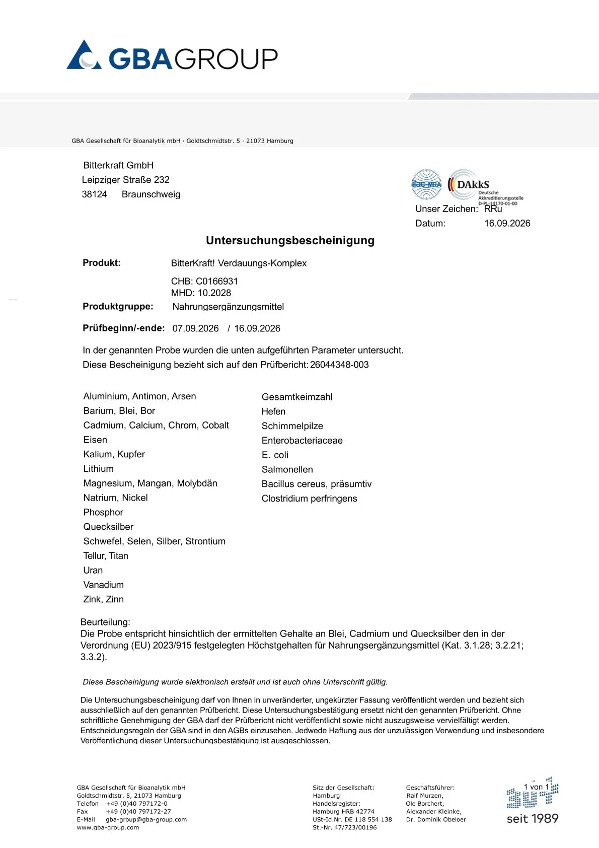 Bitterkraft Verdauungs-Komplex Geburtstagspaket