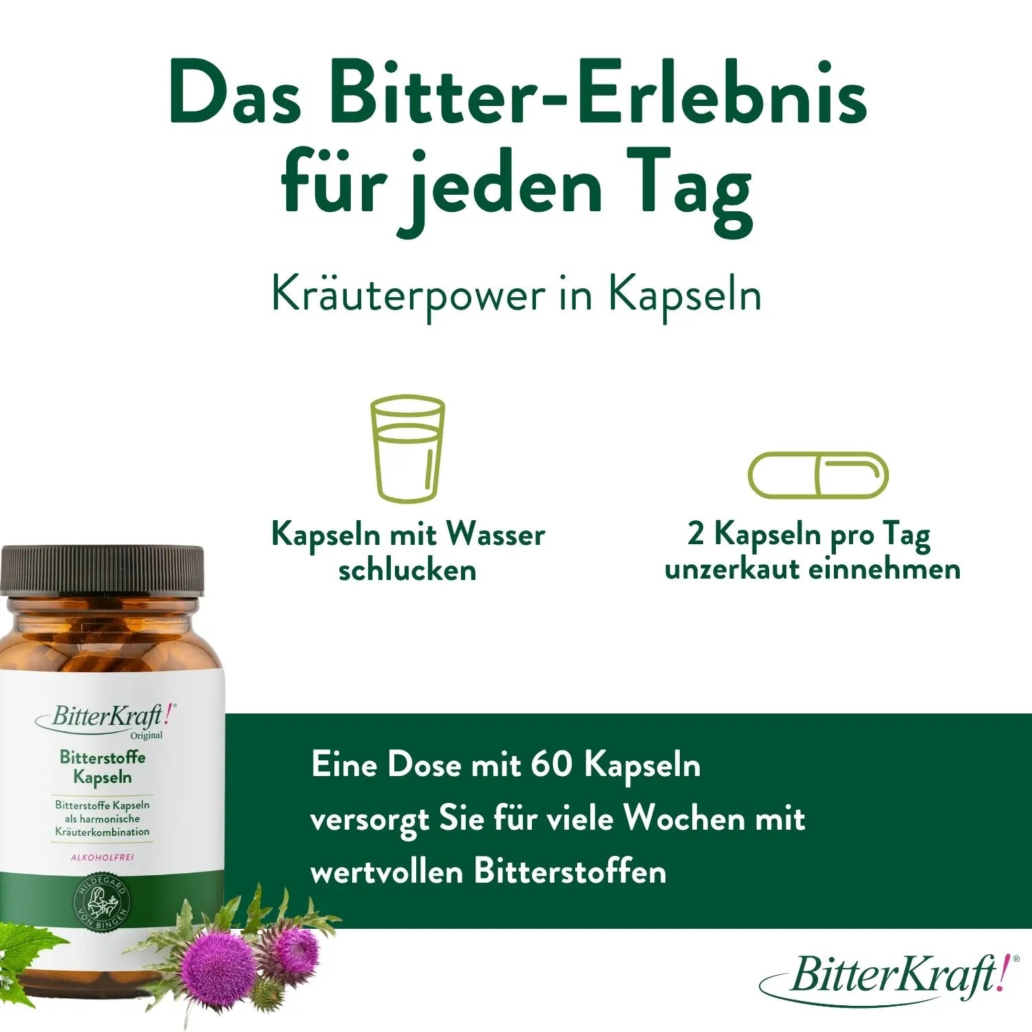 BitterKraft! Bitterstoffe Kapseln (60 Stück)
