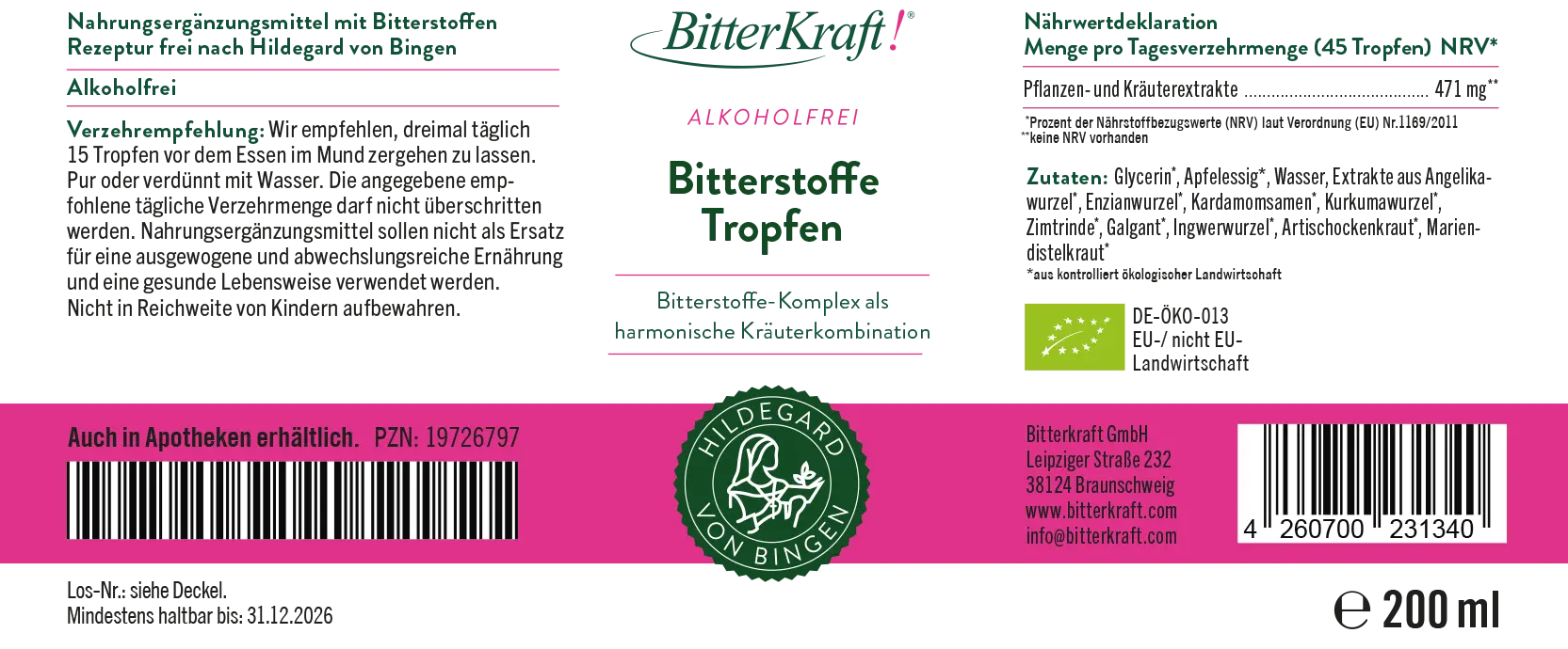 BitterKraft! Original Alkoholfrei (BIO) 200ml