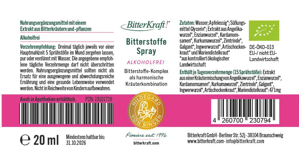 BitterKraft! Original Alkoholfrei Spray (BIO) 20ml Bitterkraft GmbH - Bitterkraft