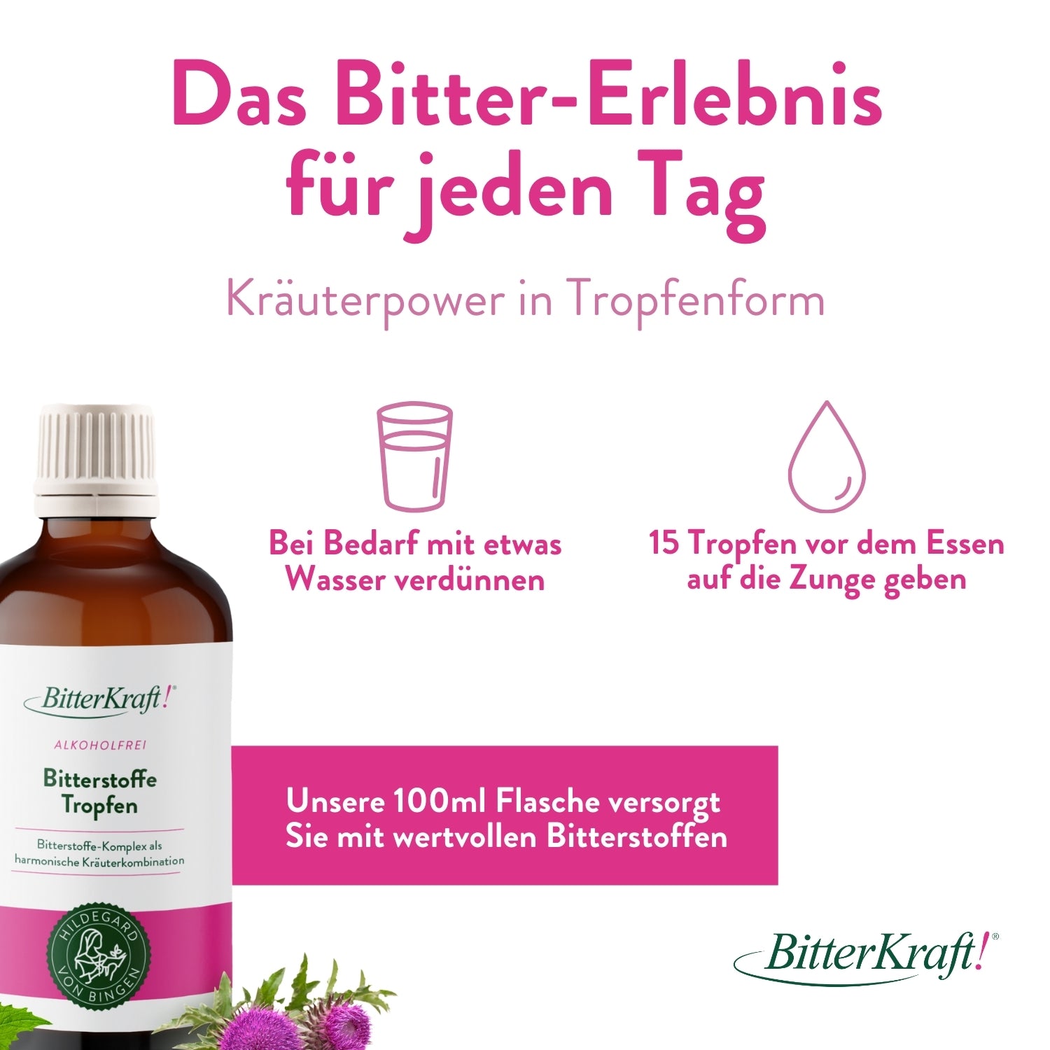 BitterKraft! Einfach-Unterwegs-Set Alkoholfrei 100ml + Gratis Spray (Bio)