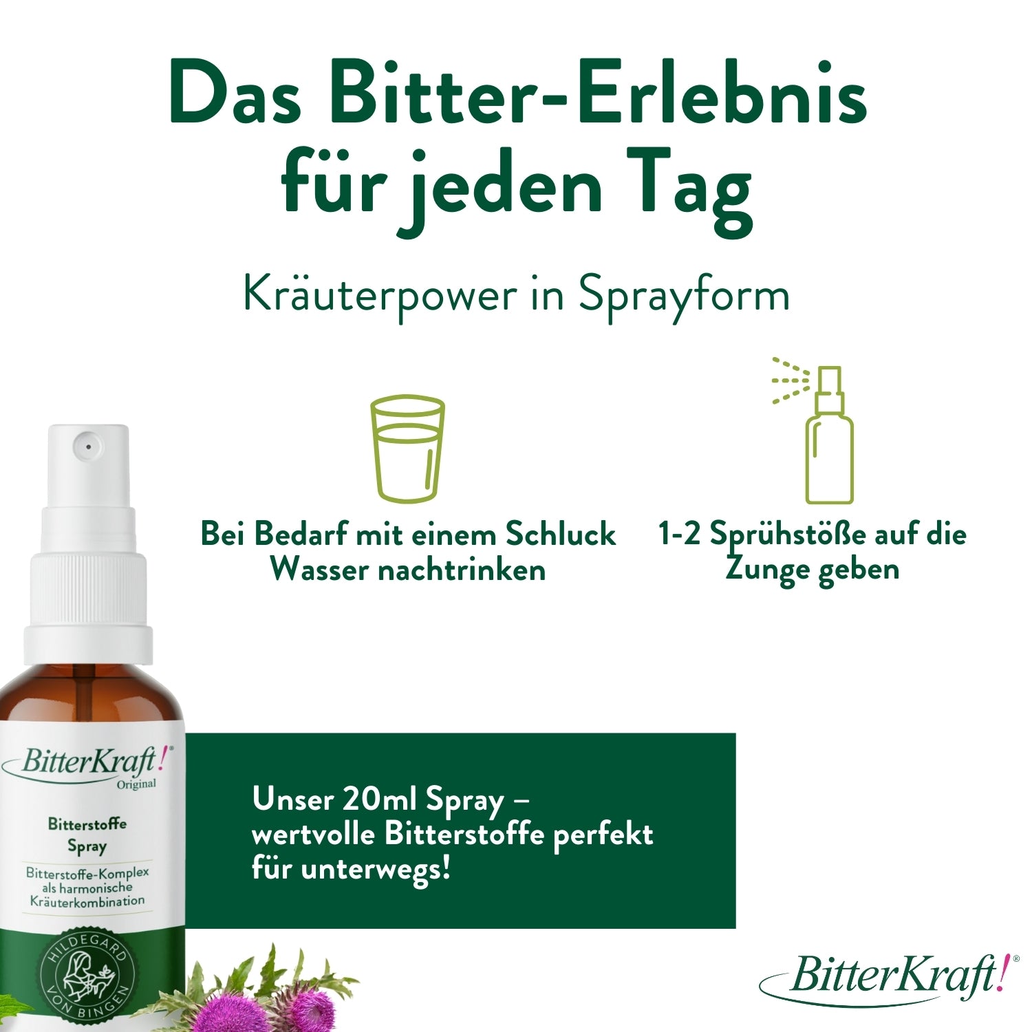 BitterKraft! Einfach-Unterwegs-Set 100ml + Gratis Spray (Bio)