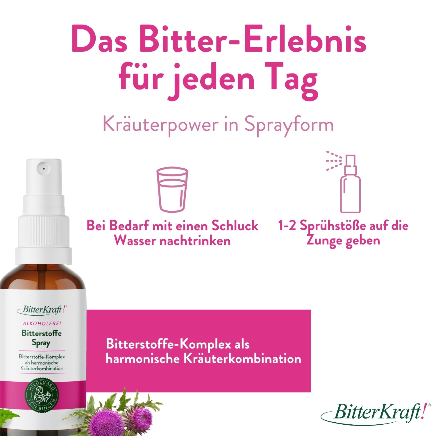 BitterKraft! Einfach-Unterwegs-Set Alkoholfrei 100ml + Gratis Spray (Bio)