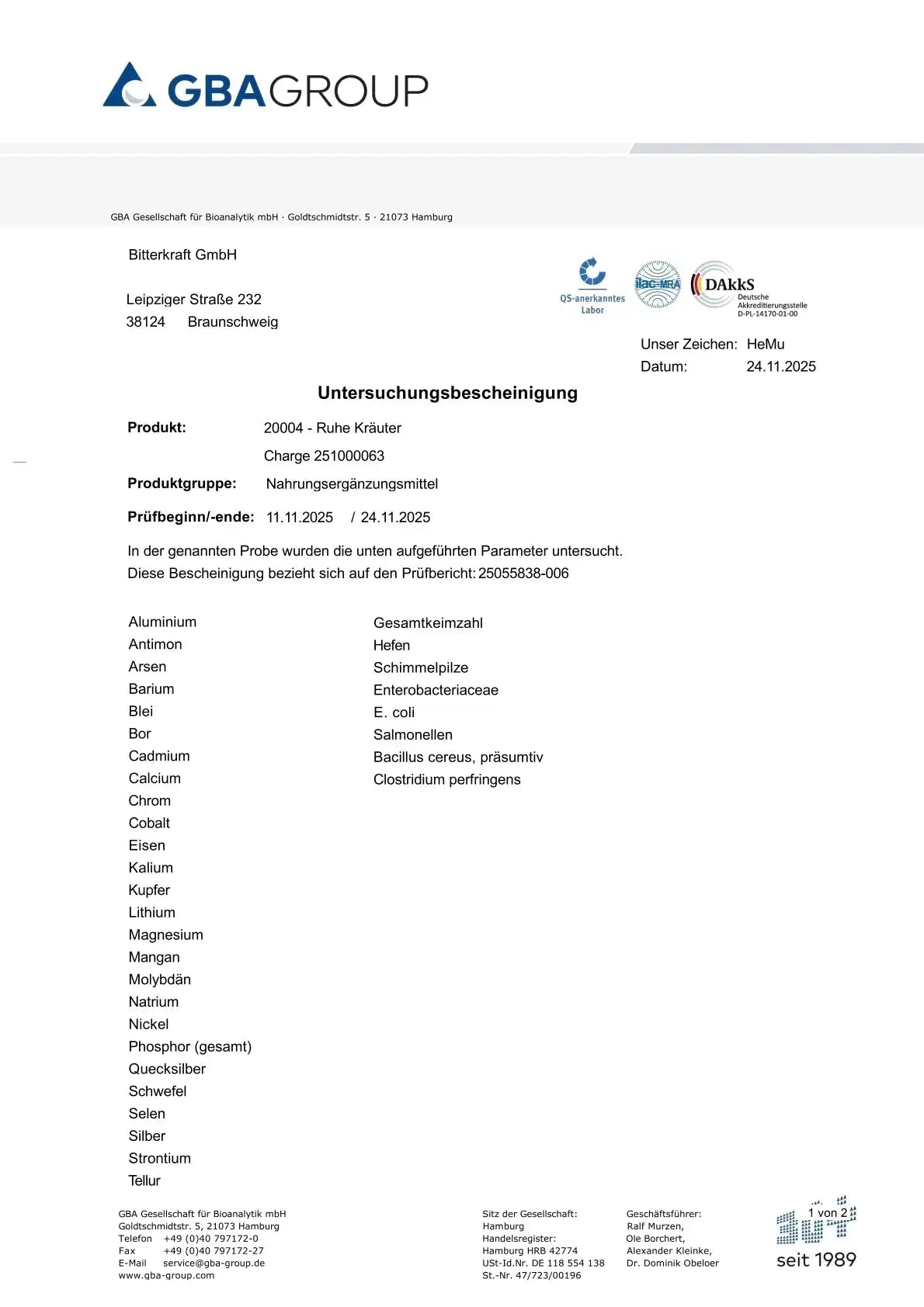 Erbe rilassanti di Hildegard, 60 pezzi