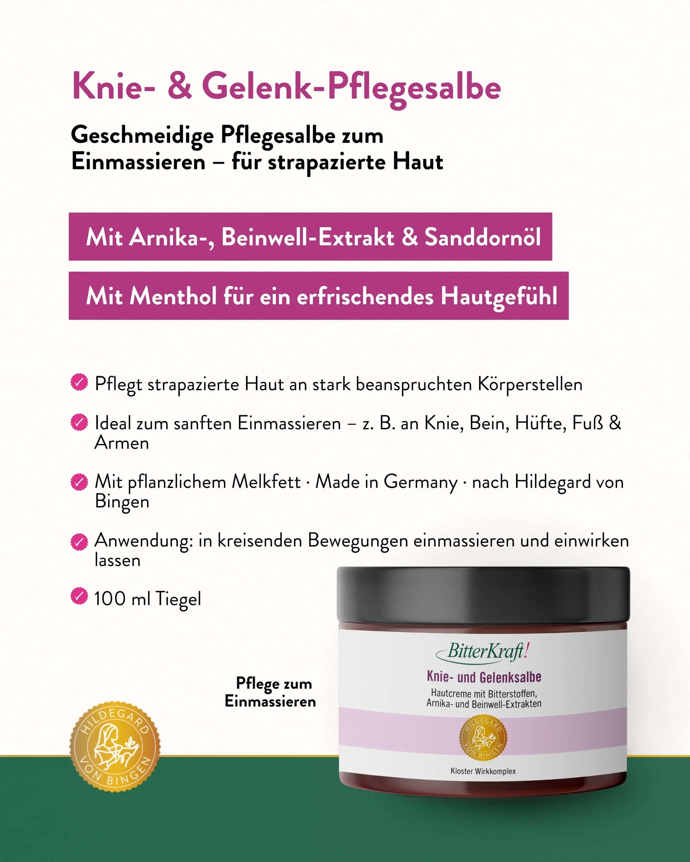 Pommade pour genoux et articulations Hildegard von Bingen