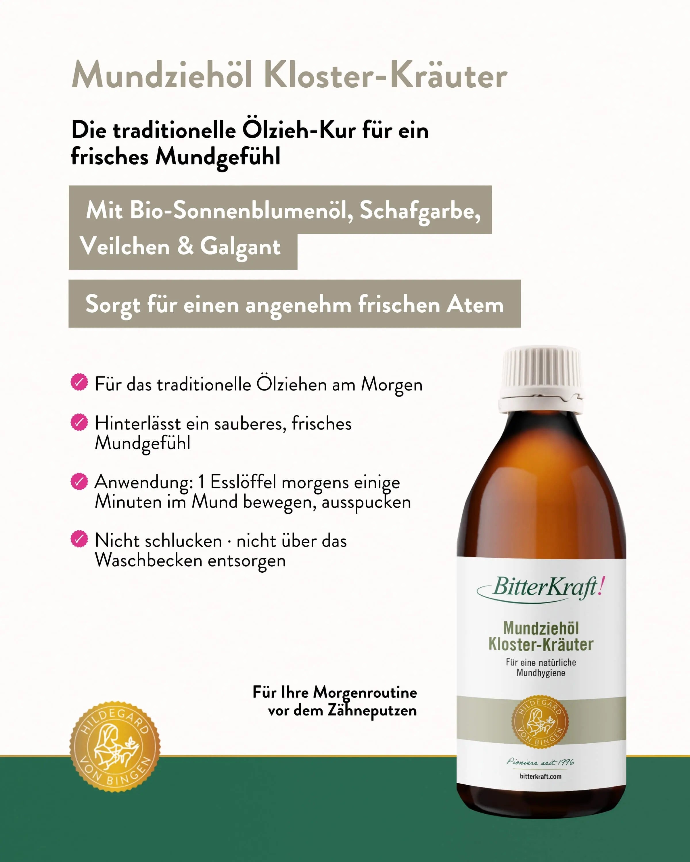 Huile de traction buccale aux herbes de monastère 200ml
